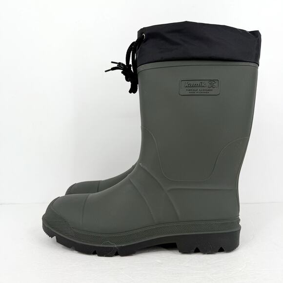 Kamik Mens Forester Winter Rainboots US 13 D Black Khaki Waterproof NWOB - Picture 8 of 12